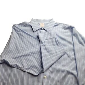 Brooks Brothers Traditional Fit Non Iron Stripe Dress Shirt Mens 17 35